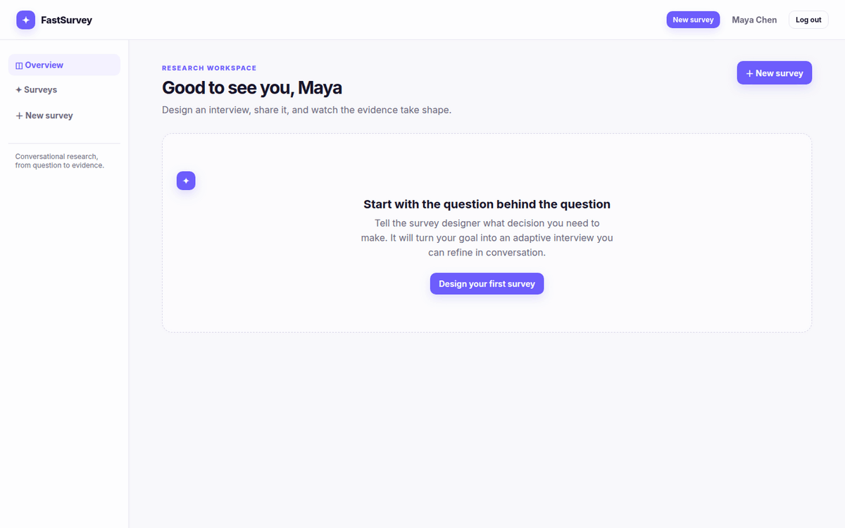 FastSurvey product tour